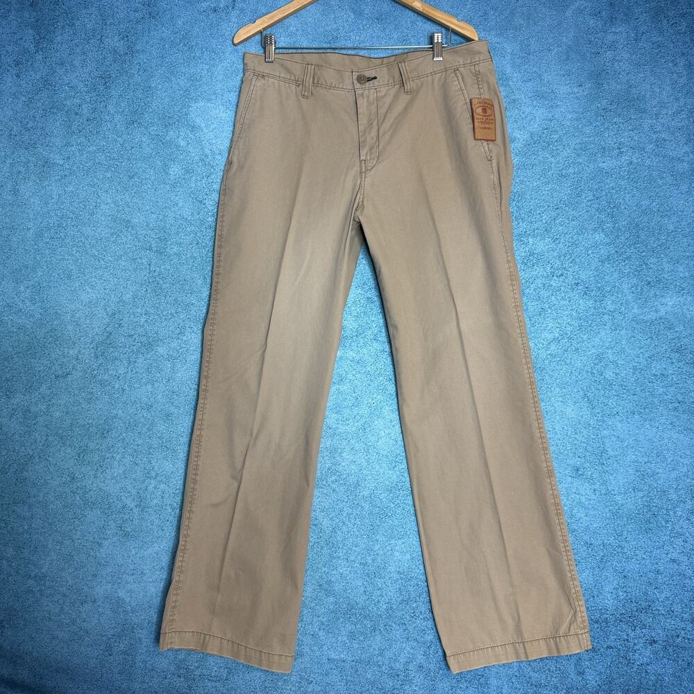 Lucky Brand Men’s Jeans Size 34 Tan Khaki Straight Leg Pants Fits 34x31